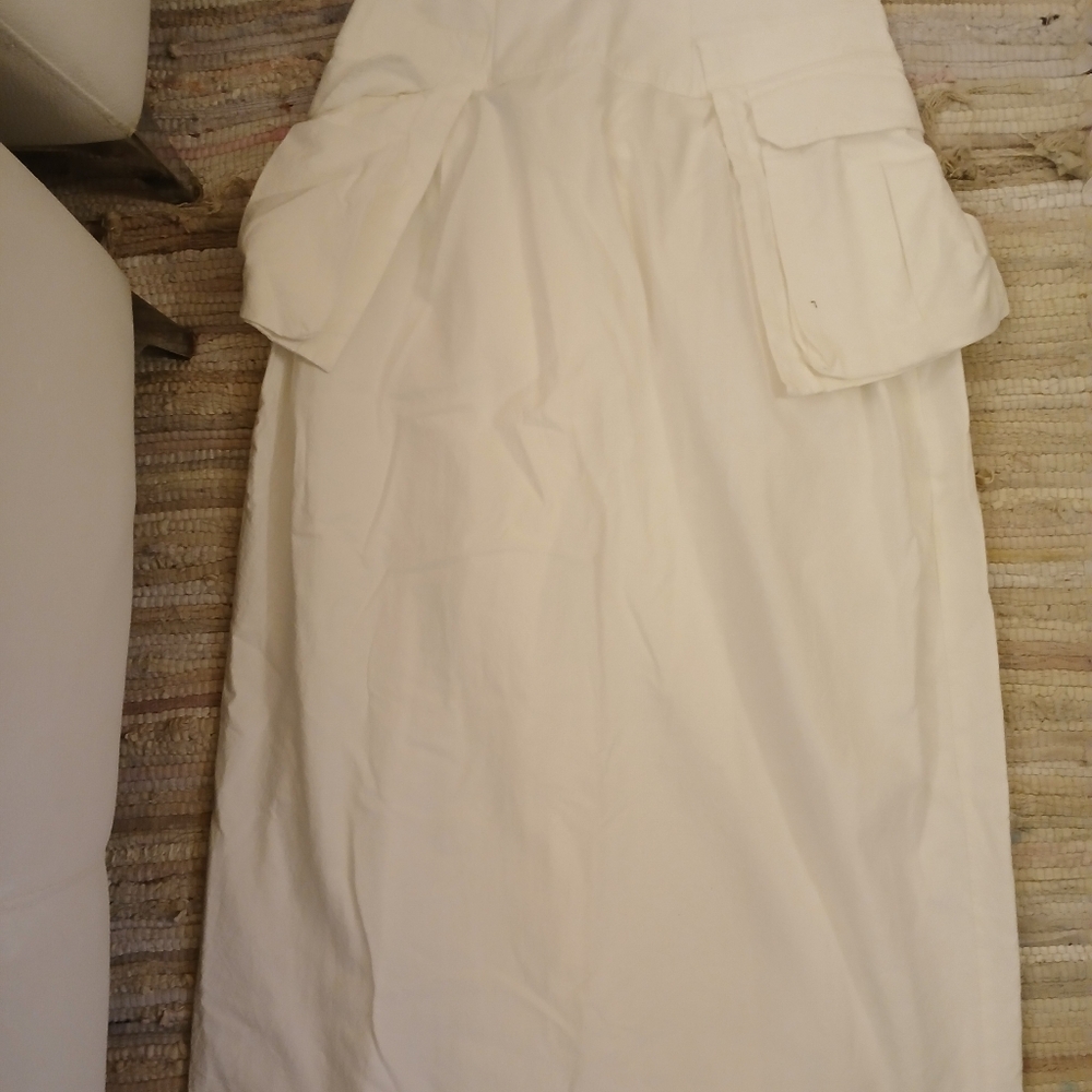 Caara Maxi Skirt Button Decoration Out Pockets White Size XL Used - Picture 6 of 14
